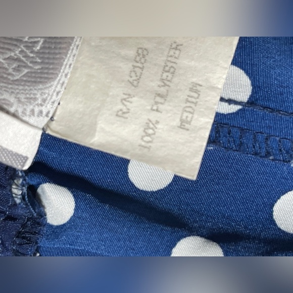 Vintage Elizabeth Jordan Bermuda shorts with a wide-leg Navy Polka Dot Culottes - Picture 4 of 6